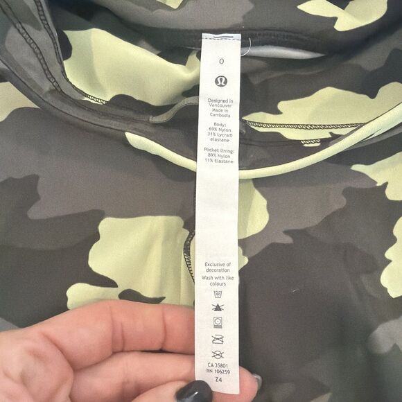 Lululemon Leggings Cropped Swift Speed High Rise Camo Women Size 0 - Picture 2 of 6
